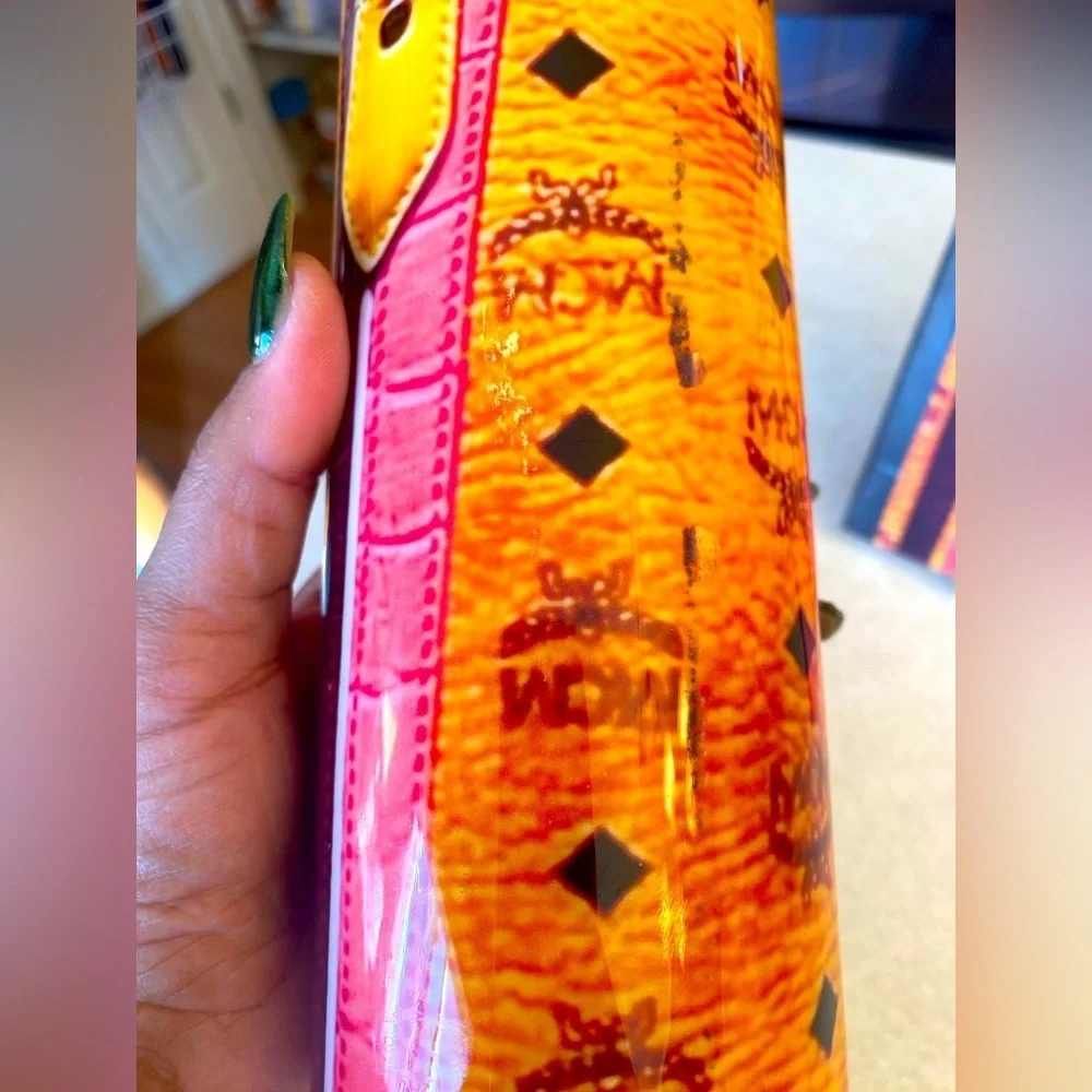 NOTEBOOK & TUMBLER: Orange and Pink Tumbler w/Matching Notebook, NWOT